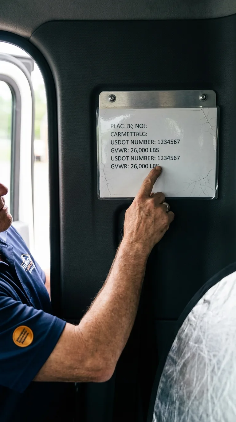 USDOT licensing placard verification in Postville